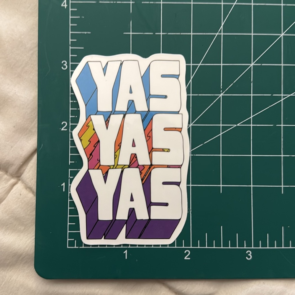 Colorful 'YAS' Sticker - Picture 2 of 2